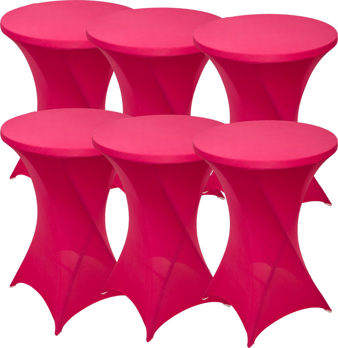 Statafelrok Roze x 6 – ∅80-85 x 110 cm – Statafelhoes Stretch 6 Stuks – Tafelhoezen voor Statafel Sta Tafel Hoes | Staantafelhoes - Geschikt voor Horeca Evenementen | Cocktailparty | Trouwerij